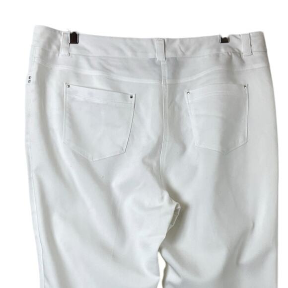 Style & Co. White Crop Pants Cuffed Mid Rise Stretch Women’s Plus Size 14 - Picture 4 of 9